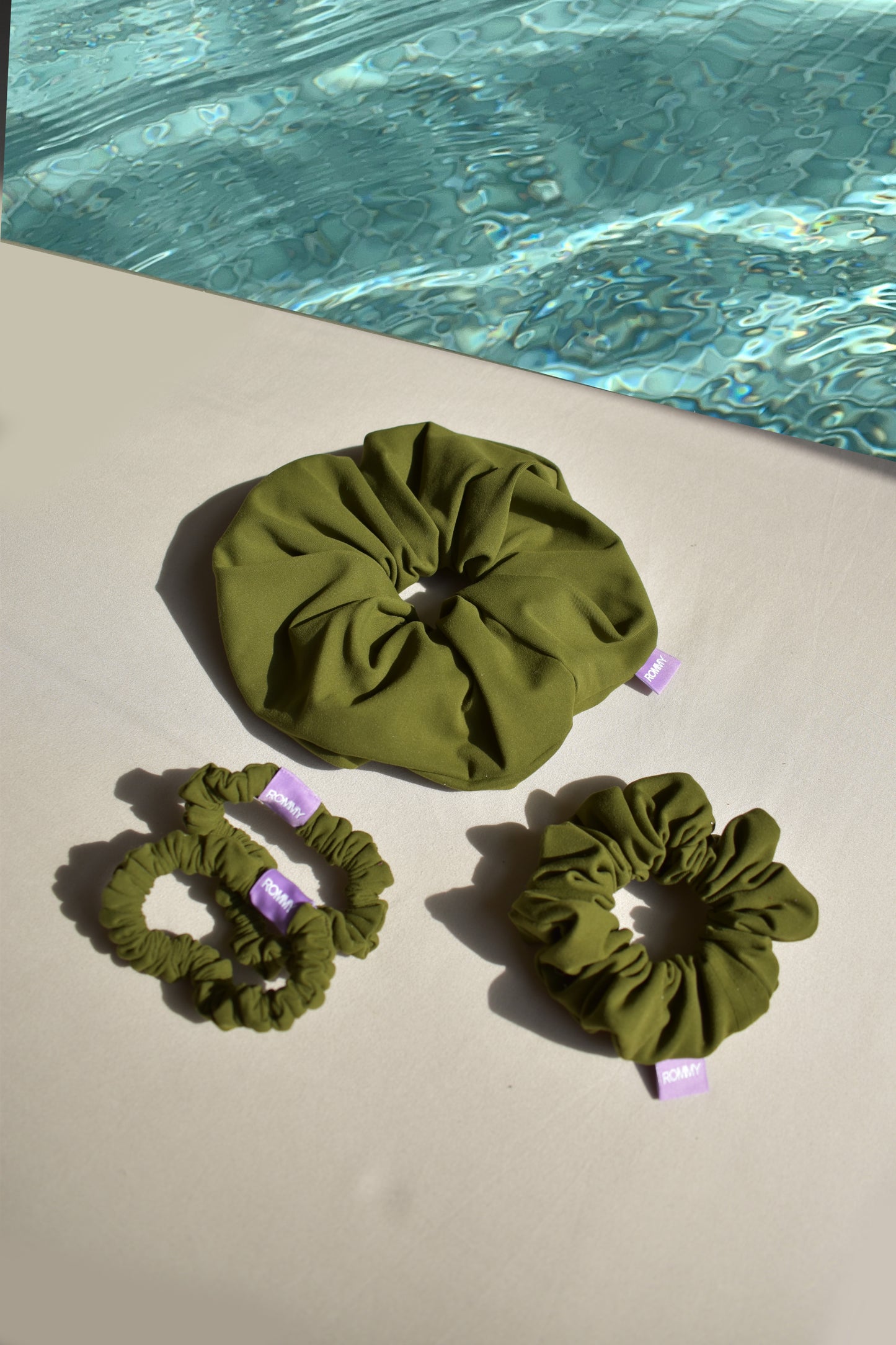 Swim Scrunchie Khaki - Various Sizes