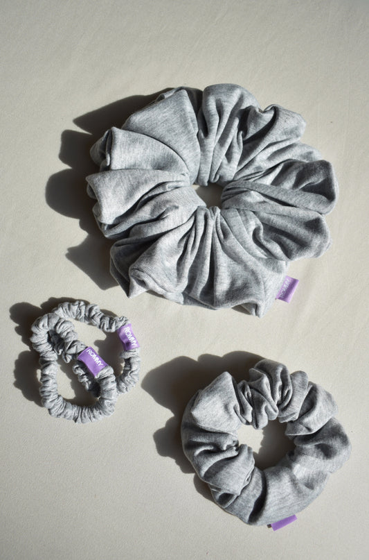 Everyday Grey Jersey Scrunchie - Various Sizes