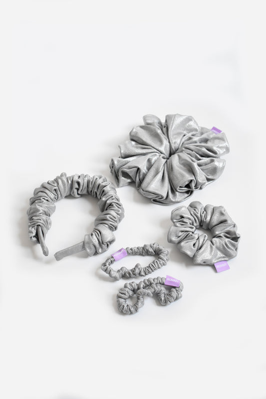 Silver Glimmer Scrunchie - Various Sizes